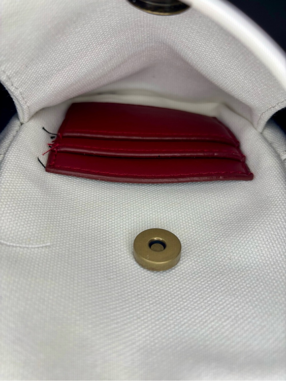 Baseball Embroidered Canvas Sling Crossbody Bag Red Ivory Game Day - Picture 6 of 7